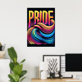 Poster Fierté - Fête LGBTQ+ Vibrante (Bureau à domicile)