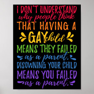 Poster Fierté gay - Citation de parent fier Maman Papa Pa