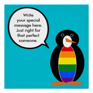Poster Fierté Gay Mme Pingouin Personnalisée