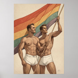 Poster Fierté gay vintage
