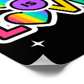 Poster Fierté. L'amour est l'amour. Couleurs gaies Rainbo (Coin)