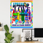 Poster fierté | L'Amour Répandu Pas La Haine (Bureau à domicile)