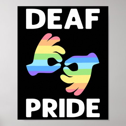 Poster Fierté. Langue des signes de la main de sensibilis (Devant)