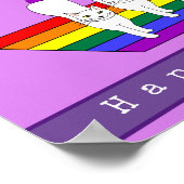 Poster Fierté LGBT Chats avec drapeau Arc-en-ciel (Coin)