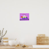 Poster Fierté LGBT Chats avec drapeau Arc-en-ciel (Cuisine)