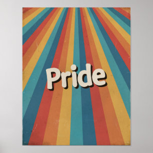 Poster Fierté LGBTQ+ Retro Sunburst