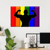 Poster Fierté musculaire gay (Bureau à domicile)