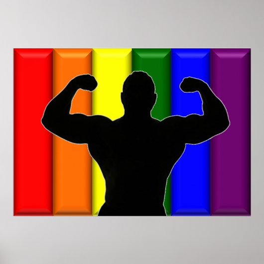 Poster Fierté musculaire gay (Devant)