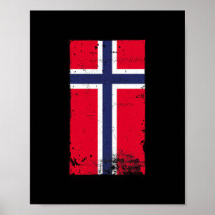 Poster Fierté norvégienne Voyage Vacances Drapeau Norvège