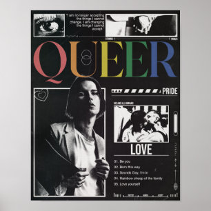 Poster Fierté queer LGBTQ+ brutalisme moderne