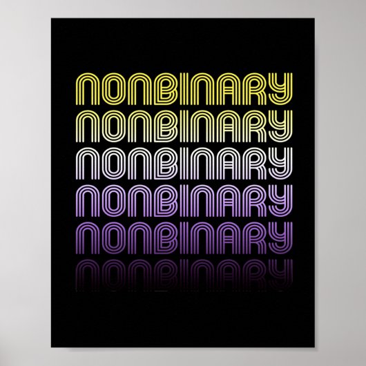 Poster Fierté Rétro Non Binaire (Devant)