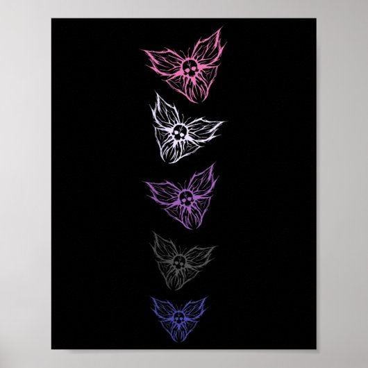 Poster Fierté subtilement genre fluide gothique papillon, (Devant)