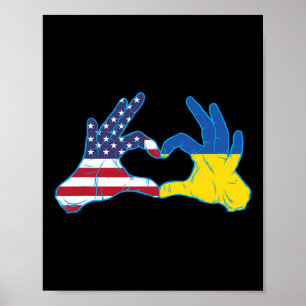 Poster Fierté ukrainienne américaine - Fier ukrainien amé