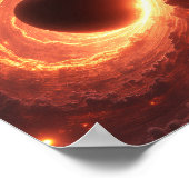 Poster Fiery Black Hole Space Vortex Cosmic Event Art (Coin)