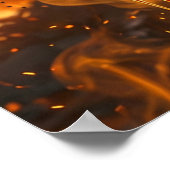 Poster Fiery Cybernetic Phoenix Cracked Robot Head (Coin)