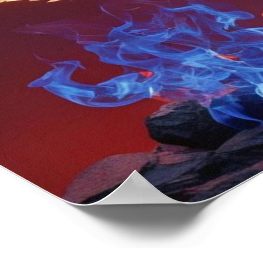 Poster Fiery Phoenix: Rebirth in Red and Blue Flames (Coin)