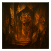 Poster Fiery Tiger in a Shattered Mirror Maze – GeoWild A (Devant)