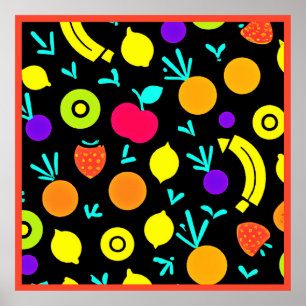 Poster Fiesta aux fruits lumineux