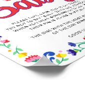 Poster Fiesta Baby shower jeu Ne pas dire bébé (Coin)