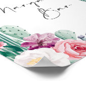 Poster Fiesta Cactus Fête des mariées Margarita Bar (Coin)