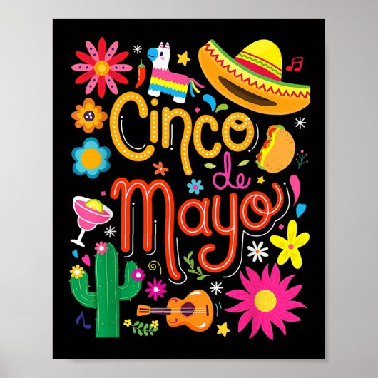 Poster Fiesta Cinco De Mayo Funny Mexican Party 5 De Mayo (Devant)
