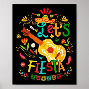 Poster Fiesta Cinco De Mayo Guitare Funny Mexico Pa