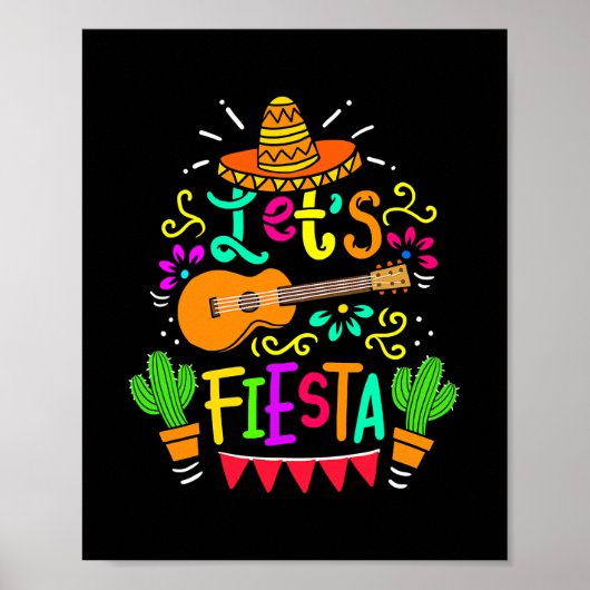 Poster Fiesta Cinco De Mayo Party Guitare mexicaine (Devant)