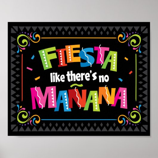 Poster FIESTA COMME IL N'Y A PAS DE MANANA Party Signer I (Devant)