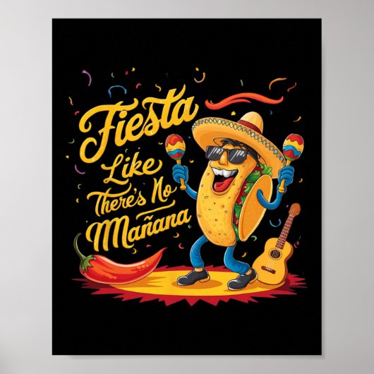 Poster Fiesta Comme il n'y a pas Manana Funny Cinco De Ma (Devant)