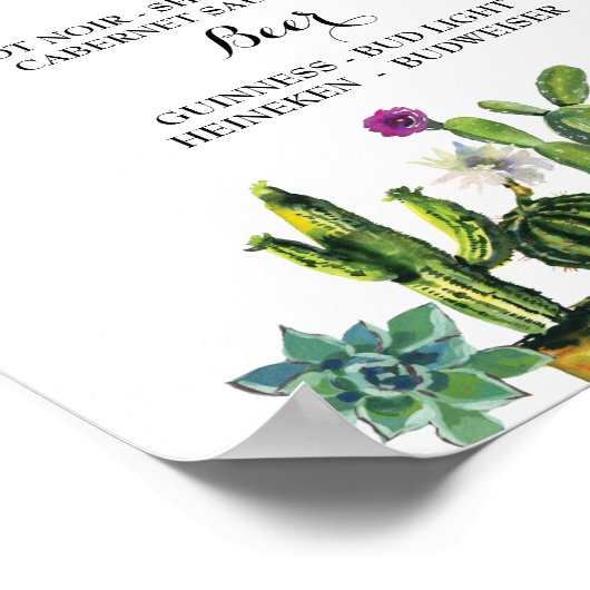 Poster Fiesta Le Bar Party Cactus Signal Fiançailles Douc (Coin)