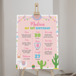 Poster Fiesta Llama Fun Girl 1er Anniversaire Jalon