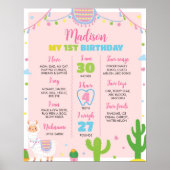 Poster Fiesta Llama Fun Girl 1er Anniversaire Jalon (Devant)
