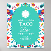 Poster Fiesta Mexican Taco Bar Bridal Shower Sign (Devant)