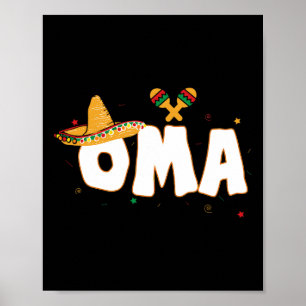 Poster Fiesta Parti Mexicain Cinco De Mayo Oma Grandma