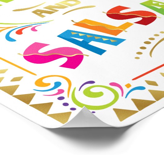 Poster Fiesta Party CHIPS et SALSA Sign Print (Coin)