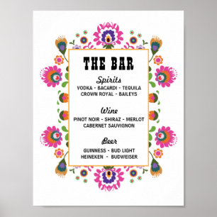Poster Fiesta Signs The Bar Party Event Wedding Party