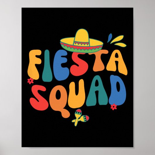 Poster Fiesta Squad Cinco De Mayo Faisons la Fiesta Mexic (Devant)