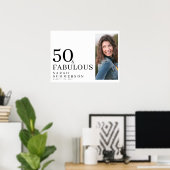 Poster Fifty and Fabulous Photo 50th Birthday Party (Bureau à domicile)