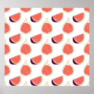 Poster Fig mauve : motif coloré