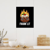 Poster Figgin Lit Funny Figgy Pudding Pun Dark BG (Cuisine)