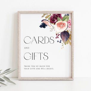 Poster Figs et Berry Floral cartes de mariage et cadeaux