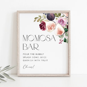 Poster Figues et Berry Floral Baby shower Mimosa Bar