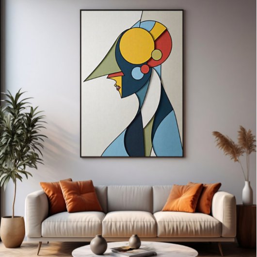 Poster Figure Abstrait Vibrant
