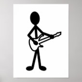 Poster Figure de bâton guitariste (Devant)