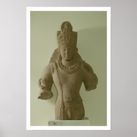 Poster Figure de Lord Vishnu, Mathura (grès rouge) (Devant)