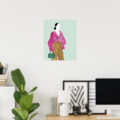 Poster Figure de mode debout - Pointe Polka haut (Bureau à domicile)