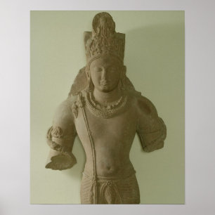 Poster Figure de seigneur Vishnu, Mathura (grès rouge)