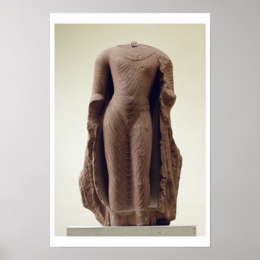 Poster Figure d'un Bouddha debout, Jamalpur, Mathura (re (Devant)