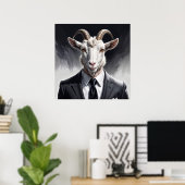 Poster Figure élégante à cornes en tenue de soirée pointu (Bureau à domicile)