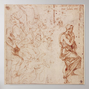 Poster Figure études pour une femme